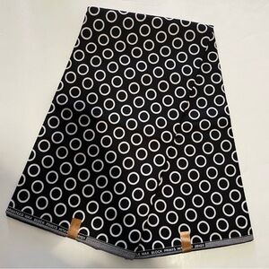 Black and White Circle Pattern Cotton Fabric